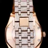 Luxury AP Diamond Iced Mosonite Can Pass Test vs Factory Handmade Mens Automatic 40mm med 904L Diamond Stacked Steel Sapphire armbandsur de luxe