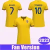 Maillots de football pour hommes de l'équipe nationale de Roumanie 2023 ALIBEC STANCIU Accueil Maillots de football jaunes Uniformes