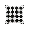 Pillow Cartoon Play Question Mark Checkerboard Embroidered Pillowcase Back Cover Cotton Sofa Home Decor Kids Child Gift