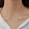 Anhänger Halsketten Personalisierte Zwei Namen Mit Herz Edelstahl Benutzerdefinierte Brief Paar Halskette Choker envio gratis Collares para mujer 231113