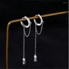 Hoepel Oorbellen Punk Lange Ketting Zirkoon Vierkante Oorbel Voor Vrouwen Meisjes Party Bruiloft Sieraden Gift Eh1047