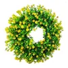 Dekorativa blommor Färgglada bondgård Cottage Wreath Handgjorda hänge Vackra hängande Välkommen skyltfestival Atmosfär Dekoration