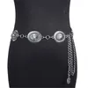 Belts Women Waist Chain Slimming Adjustable Belt Metal Dress Shirt With Carved Turquoise Buckle