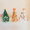 Juldekorationer 2023 Tree Children's Handmade Diy Stereo trägscenlayout Ornament 231114