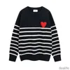 Amis Am i Paris Sweater Amiparis Classical Black White Stripe Designer Knitted Jumper Jacquard Love Heart Coeur Sweat Men Women Pull Turtleneck O1kb