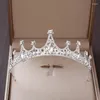 Pinces à cheveux baroques argent perle cristal diadèmes de mariée couronnes de fête strass concours de bal diadème mariée bandeau accessoires de mariage