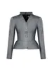 Abiti da donna Blazer DEAT Moda Donna 2 pezzi Set Scollo a V Manica lunga Impiombato Blazer grigio Allentato Vita alta Pieghe Gonna Tute Autunno 17A5061 231114