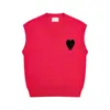 Paris modedesigner Amisweater Vest Red Heart Printed tröja Sport Casual Men's and Women's Base Top Amishirt RQ15