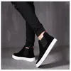 Boots Autumn Men Shoes Suede Leather Casual Sneakers Slip On Loafers High Quality Flats For Male Black