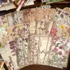 Yoofun 60pcs/działka barokowa okno Motyl Vintage Papier materiałowy do scrapbooking dziennik