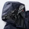 Płaszcze przeciwdeszczowe Wysokiej jakości długi płaszcz deszczowy mężczyźni Wodoodporne wiatroodporne odblaskowe pasek zamek błyskawiczny z kapturem Lekki długą długą płaszcz przeciwdeszczowy na zewnątrz sprzęt deszczowy 230414