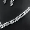 Dangle Earrings Genuine Real Jewels Bridal Necklace Earring Set Fashionable Zircon Tassel Fashion Accessories Dress Casual E