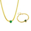 Set di gioielli da sposa DIEYURO Acciaio inossidabile 316L a forma di cuore Collana con pendente in cristallo bianco verde Bracciale per donna Set moda regalo per feste 231113