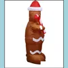 Decorazioni natalizie Babbo Natale Gingerbread Man Gonfiabili Decorazione interna ed esterna con luci a led Blow Up Light Yard Law Dhmd0