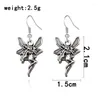 Boucles d'oreilles pendantes Vintage gothique lesbienne ange fée mode pendentif pour femmes bijoux cadeau Antique argent couleur accessoires