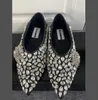 Chaussures de créateur à bout pointu pour femmes, baskets Sorrento avec diamants, strass et cristaux, baskets plates en maille extensible, 2023