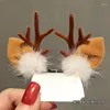 Hair Accessories Christmas Advent Little Hat Hairpin Cute Elk Snowflake Decoration Headwear Girls For Children