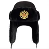 トラッパーの帽子男性ロシア国民の紋章レイフェン冬の帽子屋外耳フラップ爆撃機ロシア帽子231113