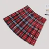 Skirts Short Pleated Skirt Women Aline Plaid Ladies High Waist Tartan School Korean for 230414