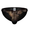 Mutande Slip da uomo In ecopelle Sospensorio elasticizzato Sissy Pouch Mutandine Intimo Nero Vita bassa Slip maschile