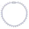 Foxi gros bijoux Bling mode glacé or 18 carats plaqué argent Zircon diamant coeur collier