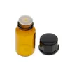 1ml/2ml/3ml mini garrafa de amostra vazia de vidro âmbar com redutor de orifício e tampa dos frascos marrons essenciais de óleo essencial #246907