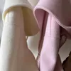 Laine des femmes mélanges femmes blanc rose chameau laine manteau à capuche pour automne printemps hiver moyen long à capuche élégant double face à lacets veste en laine 231114