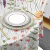 Tkanina stołowa akwarela kwiatowy rustykalny rocznik okrągły obrus wodoodporny do dekoracji na przyjęciu