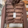 Womens Down Parkas High quality fashionable autumn and winter womens fourcolor patchwork cotton jacket thin short 231114