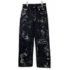 Original Bale Pants Loose Fit Casual Pants Graffiti Wide Leg Washing Straight Löst Jeans Herrbyxor