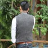 Gilets pour hommes Casual Outillage Gilet Formel Herringbone Tweed Brown V Cou Laine Gilet Business Vest Groomman pour le bal de mariage 231113