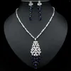 Ketting Oorbellen Set Kristal Elegante Luxe Damessets Zirkonia Sieraden Voor Bruidsjurk Accessoires Feestjurk