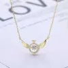 Pendant Necklaces Strands Strings Angel smart Necklace clavicle chain beating heart Female Minority design sense simple flying wings inlaid with gold plating