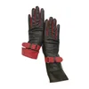 Cinq doigts gants en peau de mouton noir dames mi-longueur en cuir mode gants d'hiver conduite chaude confortable r 231114