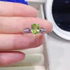 Cluster Rings 1ct Natural Peridot Ring 6mm 8mm VVS Grade 925 Silver For Office Woman 18K Gold Plating Gemstone Jewelry