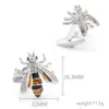 High-end lyxklassiker French New Animal Crystal Diamond Bee Mens manschettknappar smycken för skjorta