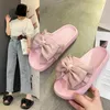 Slippers bow tie Slippers Women Summer Thick Indoor Home Sandals Couples Bathroom Slides Non-slip Soft House Slippers femme 230414