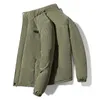 Mens Down Parkas Winter Ournaste Coats Casual Corduroy for Men Solid Color Windpood WindProof Winted Bomber Jackets zagęszcza odzież wierzchnią 231114