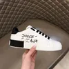 Lady Flat Casual Shoes Womens Travel Skórzowe koronkowe trampki Cowhide Letters Woman White Brown But Platform Men Gym Sneakers MFEW0001