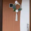 Decorative Flowers Bohemian Wreath Macrame Garland For Front Door Party Living Room
