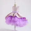 Девушка платья темно-печатью цветочное платье детское малыш hi-lo tulle tutu