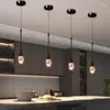 Lustres modernos lustre de cristal design de gota de água para sala de jantar led pendurado luz preto / ouro decoração de casa cozinha ilha lâmpada de cristal