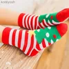 Barnstrumpor 1Pair Cotton Spring Winter Autumn Baby Boys Girls Barn Barn randig Terry Snowflake Elk Santa Claus Christmasl231114