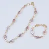 Ensemble collier et boucles d'oreilles en perles d'eau douce naturelles authentiques, Bracelet baroque irrégulier