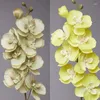 Decorative Flowers 8-Heads Artificial Butterfly Orchid Fake Moth Orchids Non-woven Fabrics Plants Wedding Bouquet Home Garden Decor