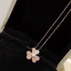 four leaf clover necklace Natural Shell Gemstone 925 silver designer for woman T0P Advanced Materials European size jewelry diamond anniversary gift 018