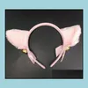 Other Event Party Supplies Halloween Cat Fluffy Devil Ears Bells Headband Costume Fancy Dress Neko Cosplay Hair Band Christmas Pfe Dhypj