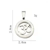 Pendant Necklaces Titanium Steel Om Silver Color Hollow Sacred Sanskrit Mantra Charms Buddhism Amulet Necklace Woman Female Collar Jewelry