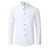 Polos pour hommes Chemise pour hommes Sans repassage Manches longues Élastique Quatre côtés Version européenne Business Premium Chemise pour hommes 230414