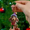 Julekorationer Cartoon Cute Dog 2023 Ornament Hanging Decoration Gift Tree Personlig hänge Party Supplies 231114